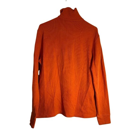 Polo Ralph Lauren 1/4 Zip Estate Rib Knit Orange Pullover SmallBrown/Fleshy Pony - Picture 8 of 8